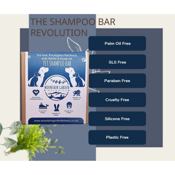 Mountain Gardens Botanics Pet Shampoo Bar - Tea Tree, Eucalyptus And Patcholi - Deep cleansing