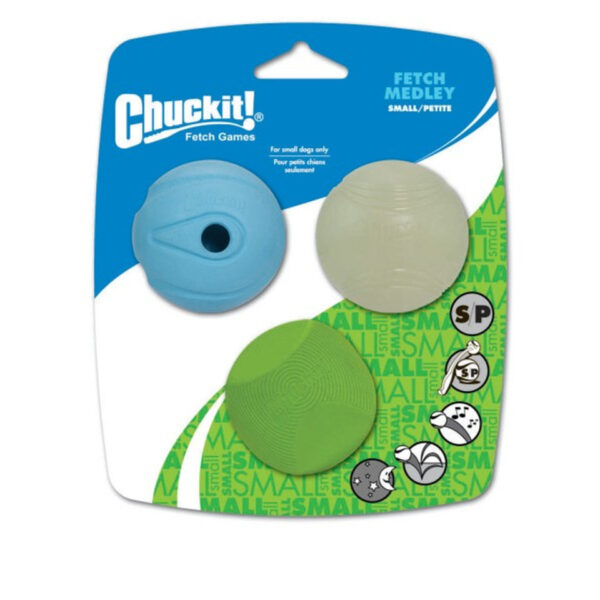 Chuckit Fetch Medley 3 Pack Assorted Small 4.8cm