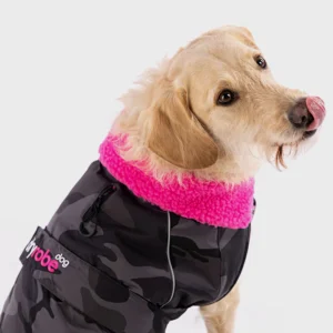 Dog Dryrobe in Black Camo Pink